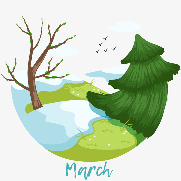 五月天气风景矢量插画素材