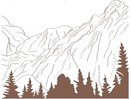 矢量图高耸的山峰