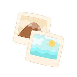 矢量卡通手绘风景明信片免抠图P