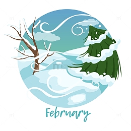 大雪节气落雪一年四季风景变化矢