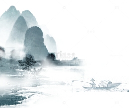 中国风水墨垂钓装饰