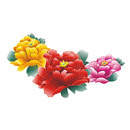 三色牡丹