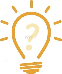 矢量图黄色疑问灯泡