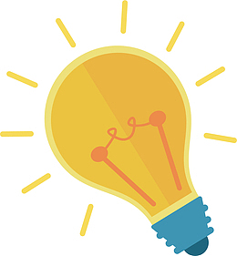 矢量图发亮的灯泡