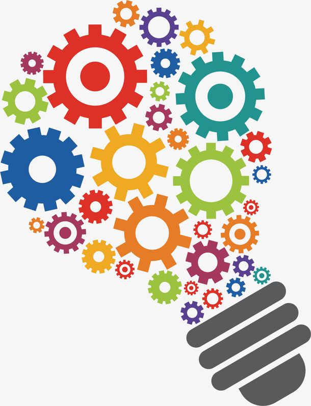 矢量图五颜六色的齿轮