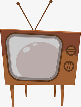 手绘室内电视机摆设插画图素材