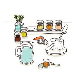 水彩画小清新美好生活