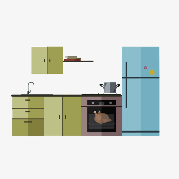 大气厨房简笔画