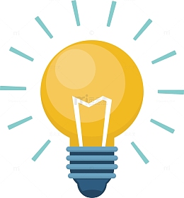 矢量图发光的灯泡