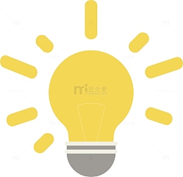 矢量图发光的灯泡