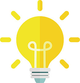 矢量图发出黄色亮光的灯泡