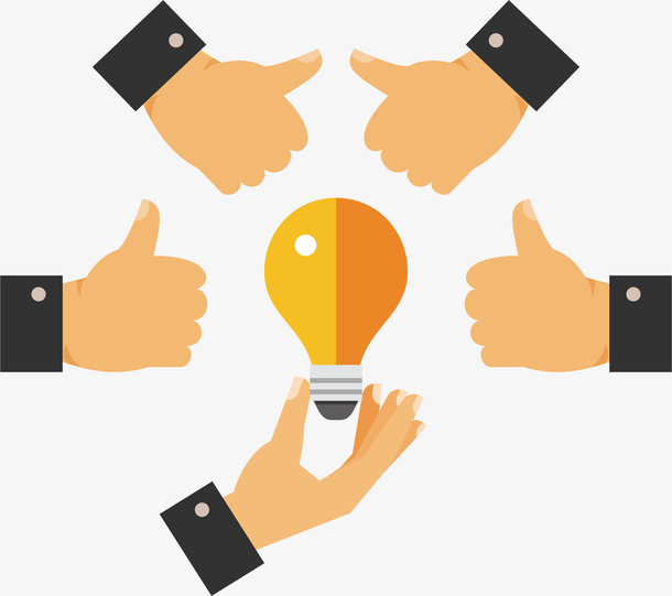 手拿灯泡创意想法