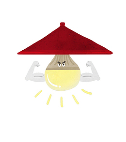 卡通强壮的灯泡免抠图