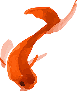 水墨鲤鱼矢量素材图