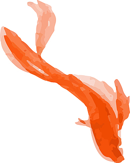 水墨锦鲤海洋生物图