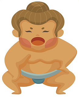 矢量日本相扑选手