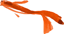 红色水墨鲤鱼素材图