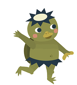 矢量日本妖怪河童