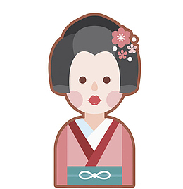 手绘漂亮日本女人