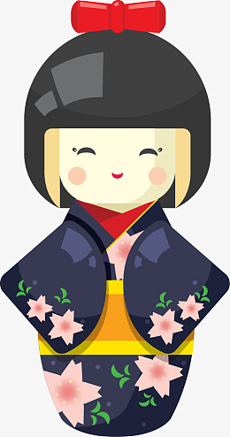 日本娃娃epspngpng吉祥物娃娃矢量图设计aipngpng可爱卡通和服娃娃ai