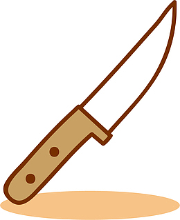 手绘可爱画风水果刀