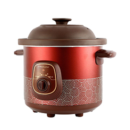 大红色的紫砂锅一台