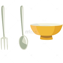 卡通餐具设计矢量图