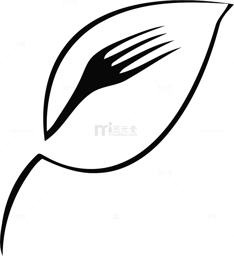 简约创意叉子勺子厨房logo