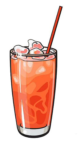 彩色手绘饮料卡通插画