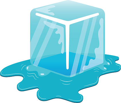 渐渐融化的夏季冰块