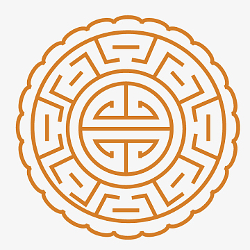 线条花纹图案月饼