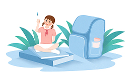 免抠卡通开学季坐在书本上的女孩