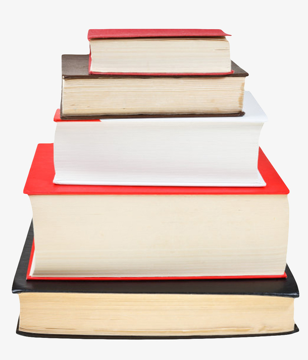 厚度不一样的一叠书实物