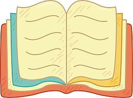 矢量图水彩翻开的书本