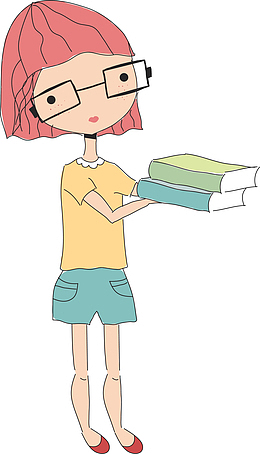 开学季拿着书本的小女孩