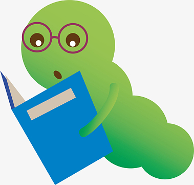 绿色可爱卡通书虫