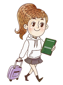 拉着行李箱的女人