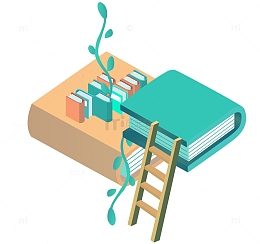 手绘卡通立体书本