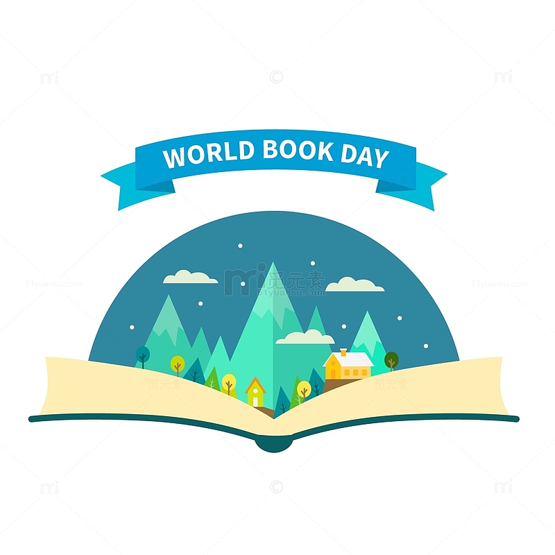 创意世界读书日打开的书本世界矢