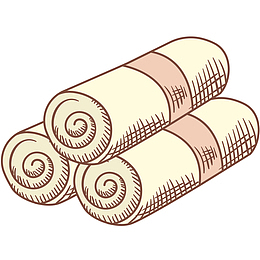SPA美容毛巾手绘插画