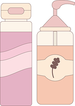 矢量手绘时尚美容化妆品洁面膏素