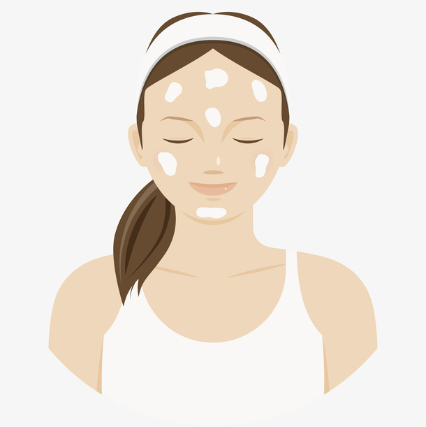 卡通敷面膜的女性