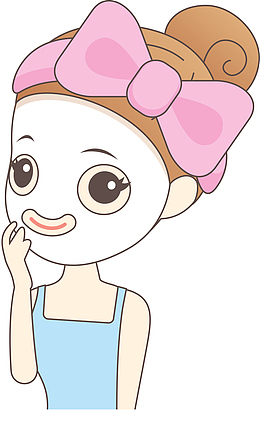 粉色面膜女孩