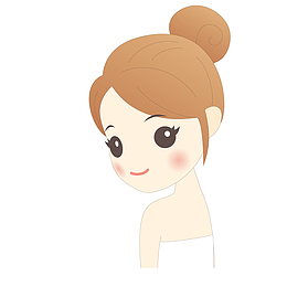 卡通女孩养生回眸矢量图