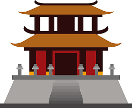 高台矢量卡通风格祭祀建筑