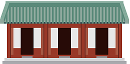 庙堂矢量卡通风格古典