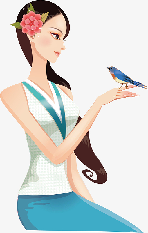 手绘比基尼美女素材_手绘比基尼美女图片元素-觅元素