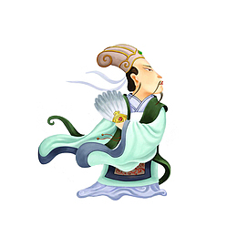 卡通中国风古典三国人物插画诸葛