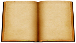 打开的泛黄古典书册