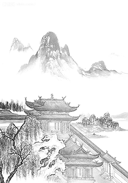 水墨风悠然写意庭院